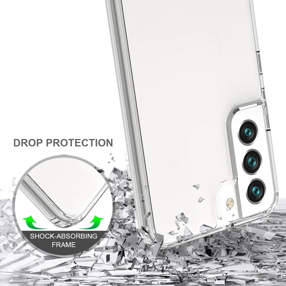 TPU Soft Edge Acrylic Hard Bottom Anti-Fingerprint Drop Protection Cover for Samsung Galaxy S22 5G - 5