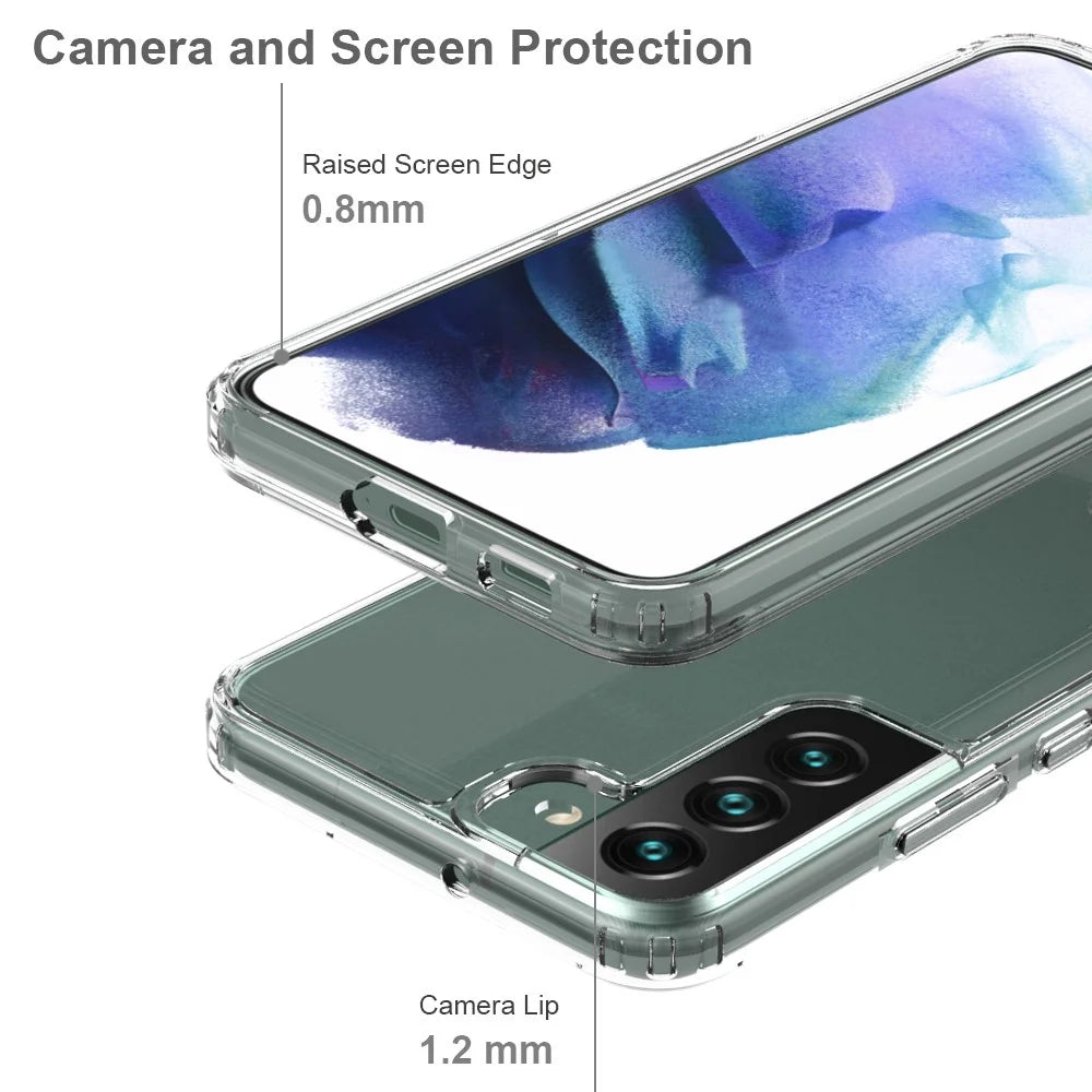 Acrylic Back Panel + Soft TPU Edges Protective Clear Phone Case for Samsung Galaxy S22+ 5G - 3