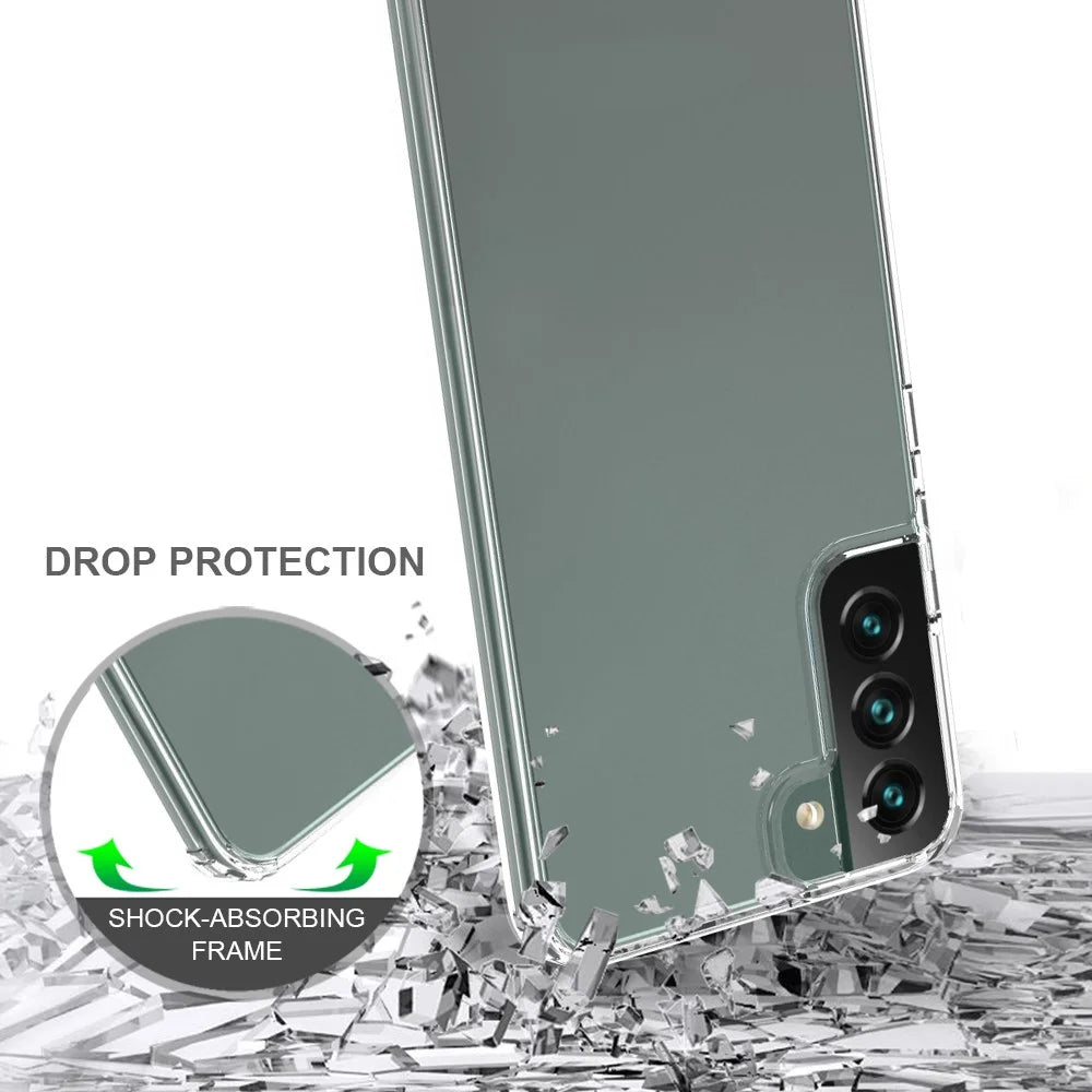 Acrylic Back Panel + Soft TPU Edges Protective Clear Phone Case for Samsung Galaxy S22+ 5G - 4