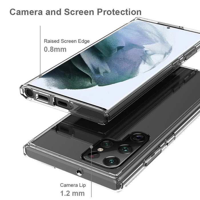 Hard Acrylic Back with TPU Bumper Shockproof Anti-Drop Protective Phone Case for Samsung Galaxy S22 Ultra 5G - 3
