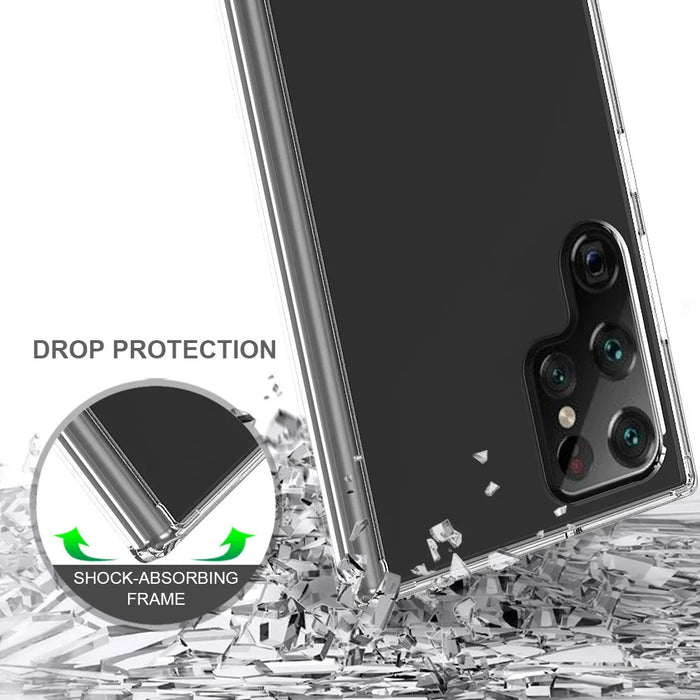 Hard Acrylic Back with TPU Bumper Shockproof Anti-Drop Protective Phone Case for Samsung Galaxy S22 Ultra 5G - 4