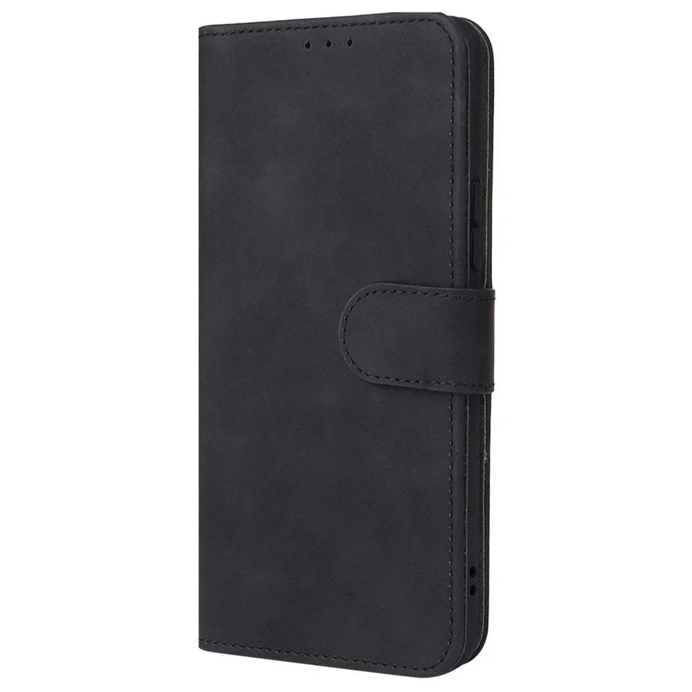 Skin-touch Feeling Anti-fingerprint Shockproof Mobile Phone Case PU Leather Stand Phone Cover Wallet for Samsung Galaxy A53 5G - Black - 2