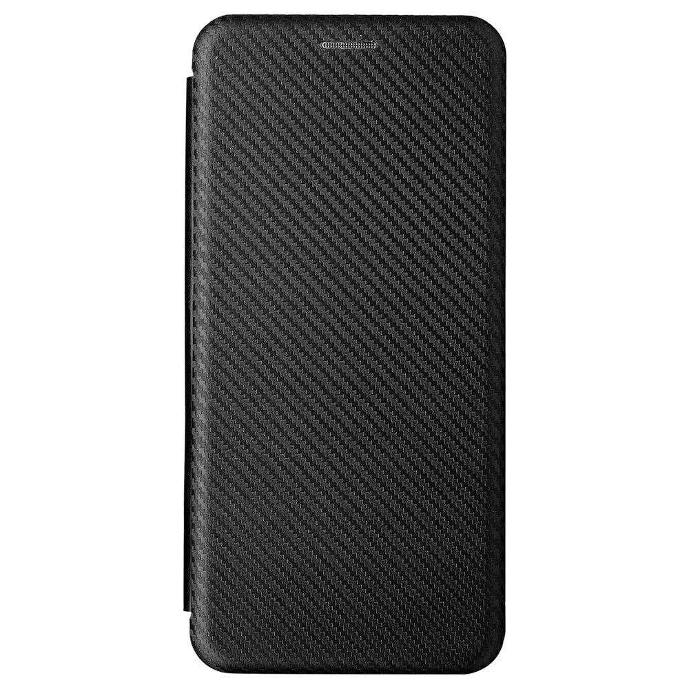 Carbon Fiber Texture Card Holder Phone Case Foldable Stand PU Leather Cover for Samsung Galaxy A73 5G - Black - 2
