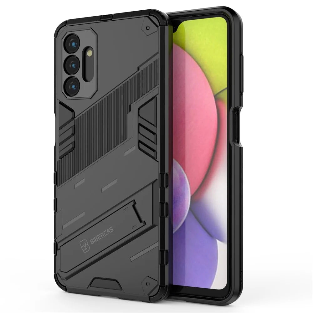 Shockproof Hybrid TPU + PC Cover Protective Phone Case with Kickstand for Samsung Galaxy A13 5G - Black - 2