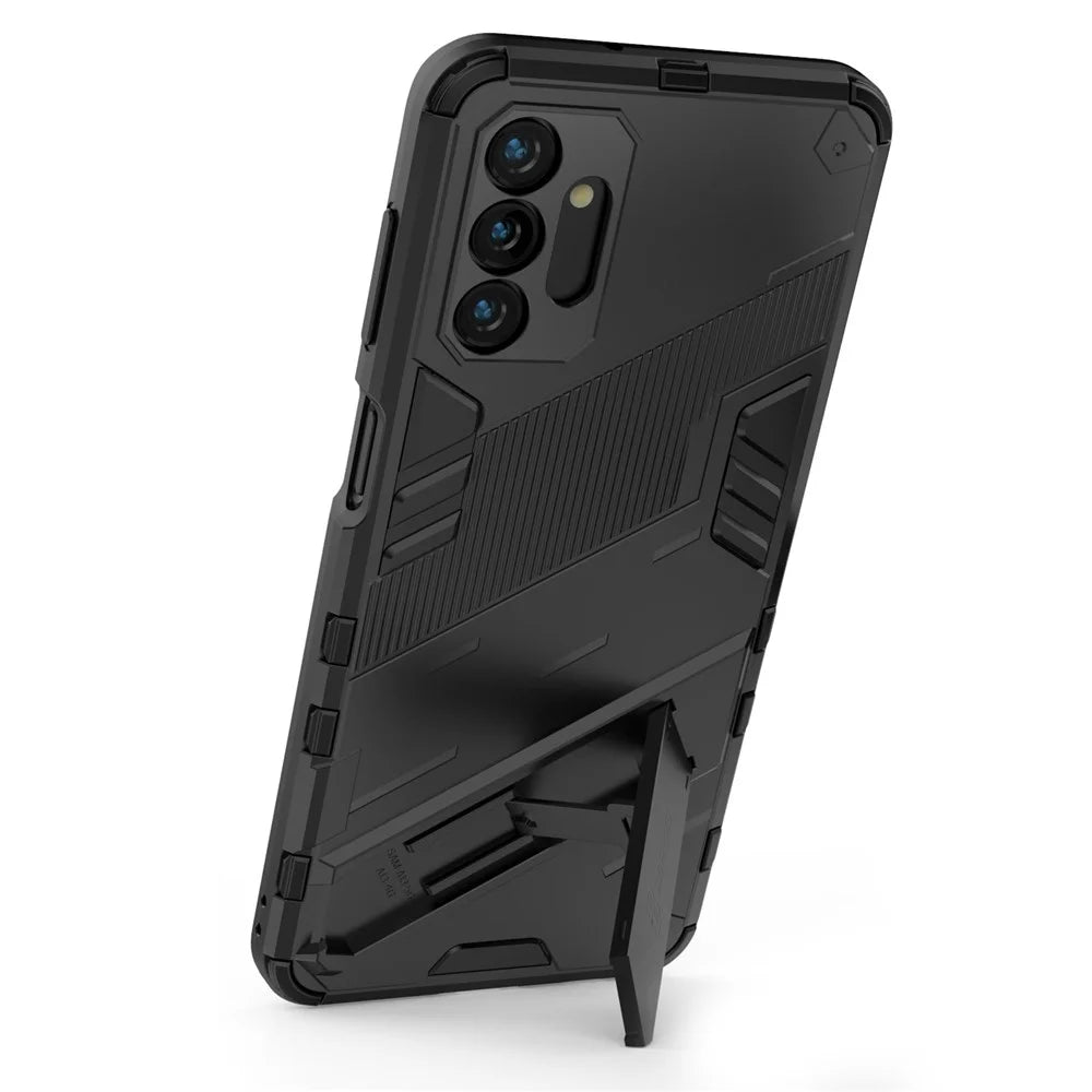 Shockproof Hybrid TPU + PC Cover Protective Phone Case with Kickstand for Samsung Galaxy A13 5G - Black - 3