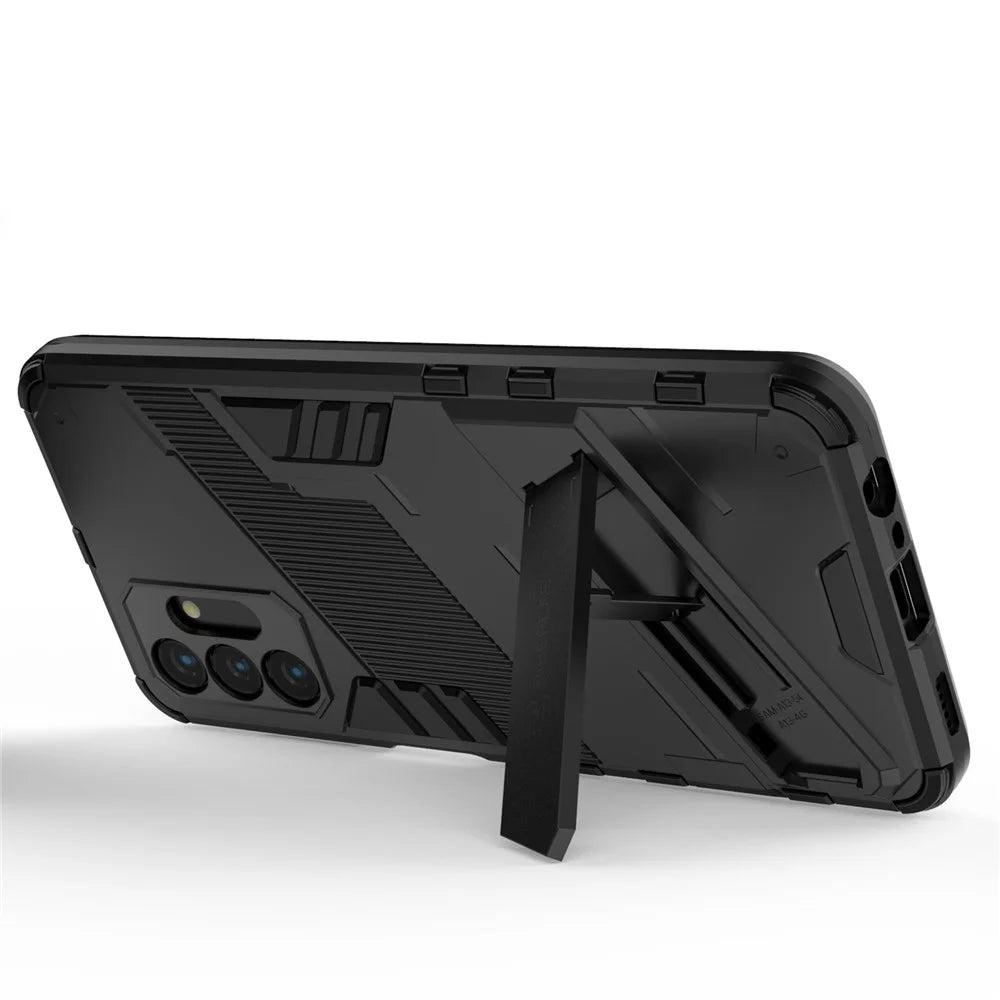 Shockproof Hybrid TPU + PC Cover Protective Phone Case with Kickstand for Samsung Galaxy A13 5G - Black - 4