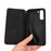 Imprinting 3D Rhombus Foldable Stand Leather Case Folio Flip Wallet Phone Case for Samsung Galaxy S21 FE 5G - Black - 7