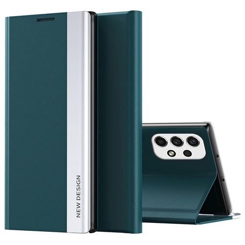 PU Leather Stand Folio Flip Phone Case for Samsung Galaxy A33 5G - Green - 1