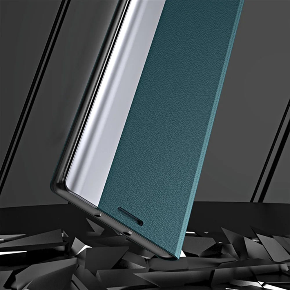 PU Leather Stand Folio Flip Phone Case for Samsung Galaxy A33 5G - Green - 4