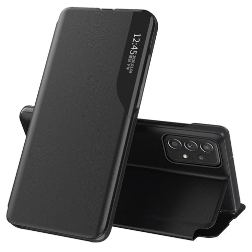 Case View Window PU Leather Stand Cover for Samsung Galaxy A33 5G - Black - 1