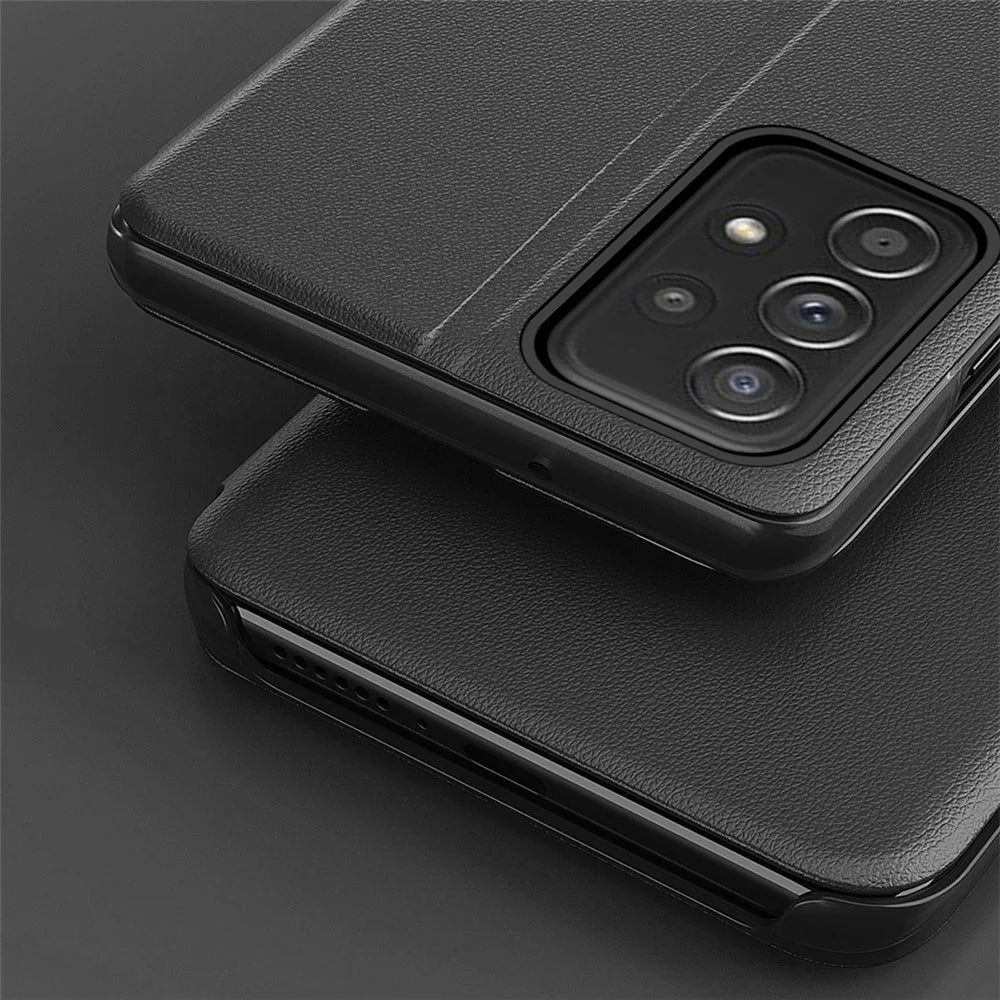 Case View Window PU Leather Stand Cover for Samsung Galaxy A33 5G - Black - 4