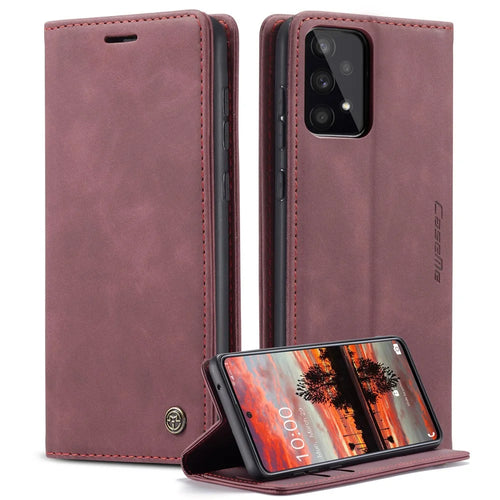 CASEME 013 Series Wallet Function PU Leather + TPU Mobile Phone Shell Auto-absorbed Magnetic Closing Case for Samsung Galaxy A33 5G - Red - 1