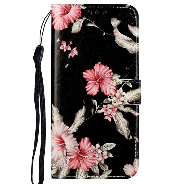 Pattern Printing PU Leather + TPU Magnetic Clasp Phone Cover Case with Foldable Stand Wallet for Samsung Galaxy A33 5G - Azaleas - 2