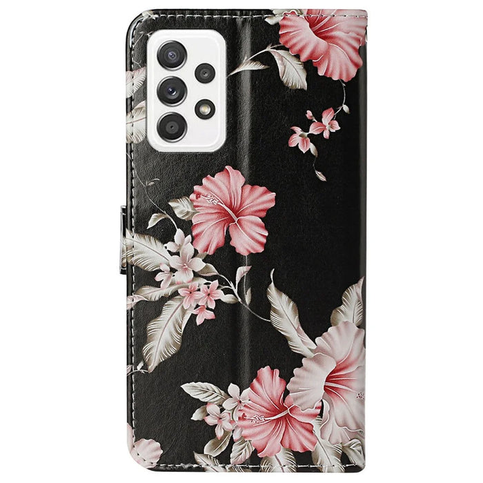 Pattern Printing PU Leather + TPU Magnetic Clasp Phone Cover Case with Foldable Stand Wallet for Samsung Galaxy A33 5G - Azaleas - 3
