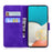 PU Leather + TPU Folio Flip Phone Case Solid Color Anti-scratch Shell with Stand Wallet for Samsung Galaxy A53 5G - Purple - 4