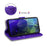 PU Leather + TPU Folio Flip Phone Case Solid Color Anti-scratch Shell with Stand Wallet for Samsung Galaxy A53 5G - Purple - 7