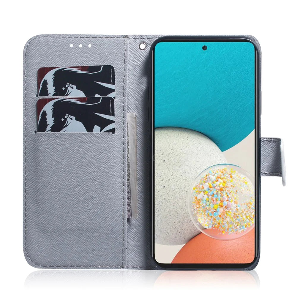 Stand Function Pattern Printing Wallet Mobile Phone Cover PU Leather Magnetic Protective Case for Samsung Galaxy A53 5G - Wolf - 4