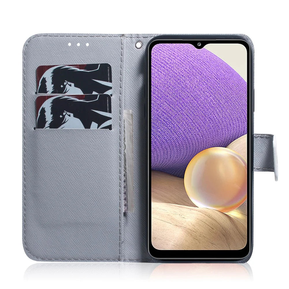 PU Leather + TPU Double Protection Pattern Printing Anti-fall Wallet Stand Mobile Phone Case for Samsung Galaxy A33 5G - Apricot Flowers - 4