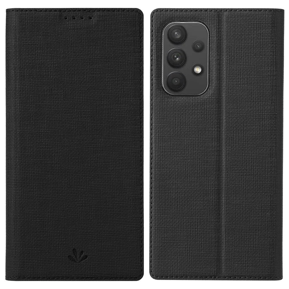 VILI DMX Series PU Leather Stand Mobile Phone Case Shock-absorbing Auto Magnetic Closed Phone Cover with Card Slot for Samsung Galaxy A33 5G - Black - 1