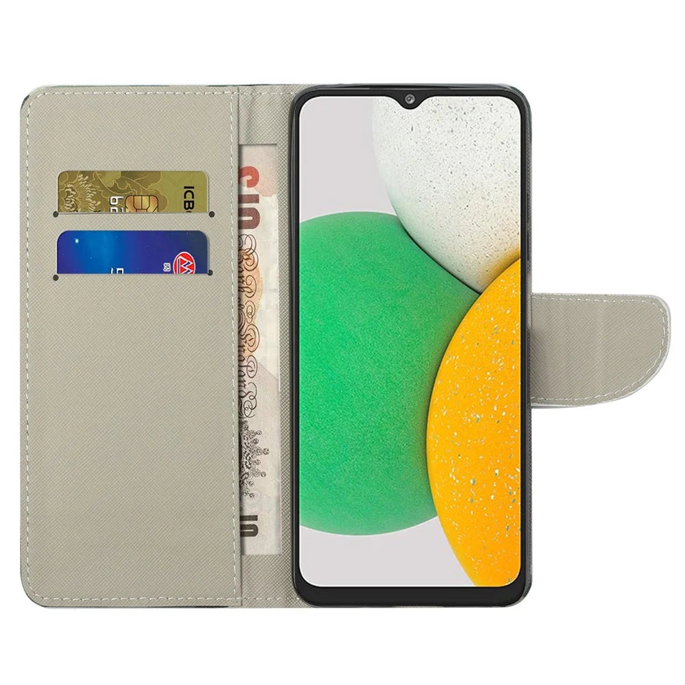Cross Texture PU Leather Flip Protective Cover Stand Pattern Printing Wallet Phone Case for Samsung Galaxy A03 Core - Don't Touch My Phone - 6