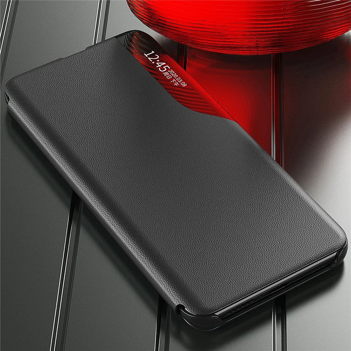 Case View Window PU Leather Stand Cover for Samsung Galaxy A73 5G - Black - 5