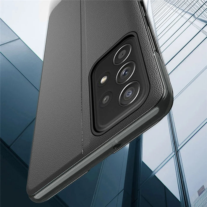 Case View Window PU Leather Stand Cover for Samsung Galaxy A73 5G - Black - 6
