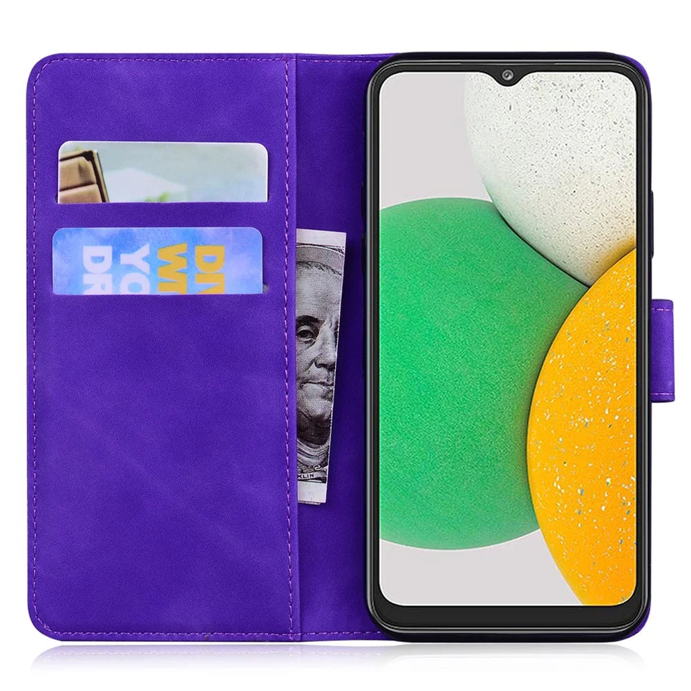 Flip Mobile Phone Bag Case Imprinting Tiger Pattern PU Leather Protective Phone Cover with Stand Wallet for Samsung Galaxy A13 4G - Purple - 5