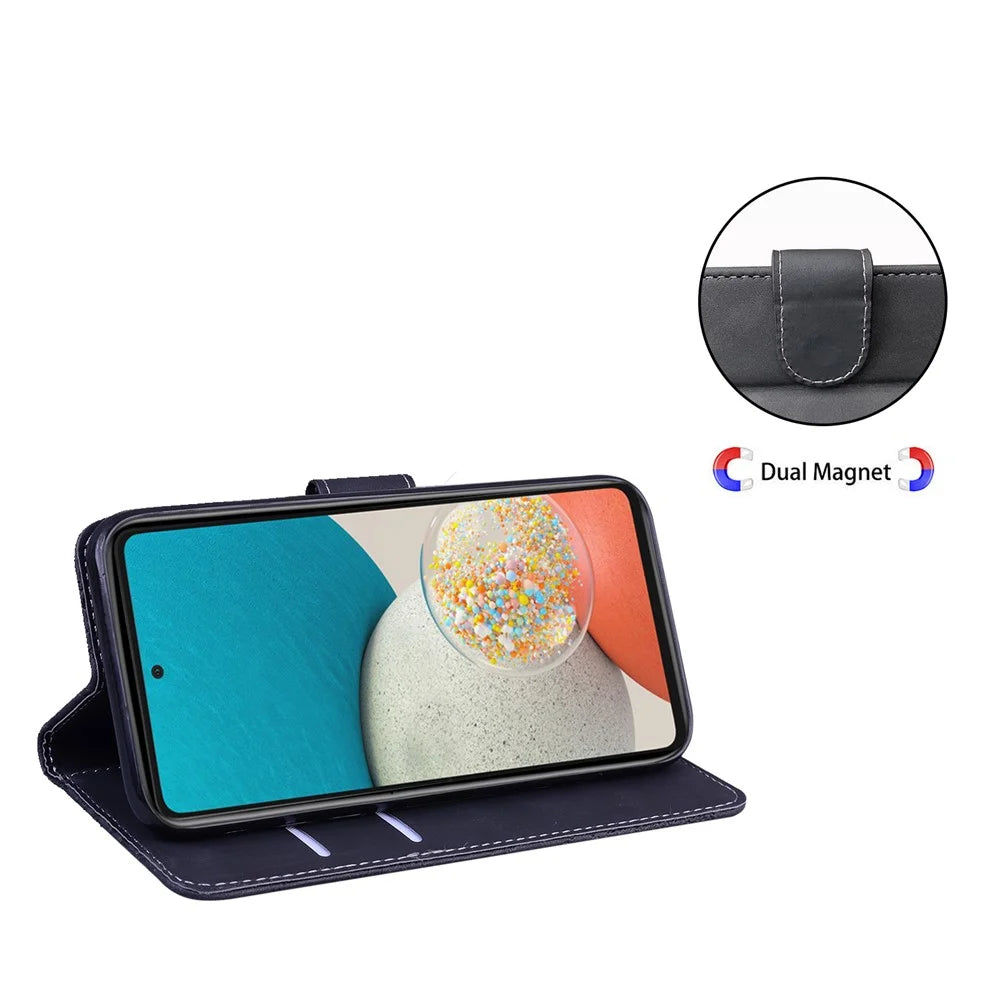 Magnetic Closure Skin Touch Feeling Phone Case Anti-scratch Butterfly Printing Stand Wallet Leather Phone Cover for Samsung Galaxy A53 5G - Black - 2