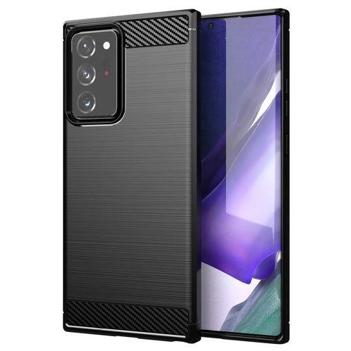 1.8mm Carbon Fiber Slim Drop-proof Brushed Texture Soft TPU Mobile Phone Cover for Samsung Galaxy Note 20 Ultra/Note 20 Ultra 5G - Black - 1