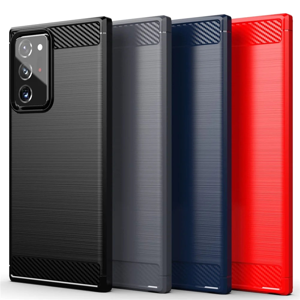 1.8mm Carbon Fiber Slim Drop-proof Brushed Texture Soft TPU Mobile Phone Cover for Samsung Galaxy Note 20 Ultra/Note 20 Ultra 5G - Black - 7