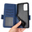 Litchi Texture Scratch Resistant Phone Case PU Leather Folio Flip Wallet Cover with Stand for Samsung Galaxy A53 5G - Dark Blue - 6