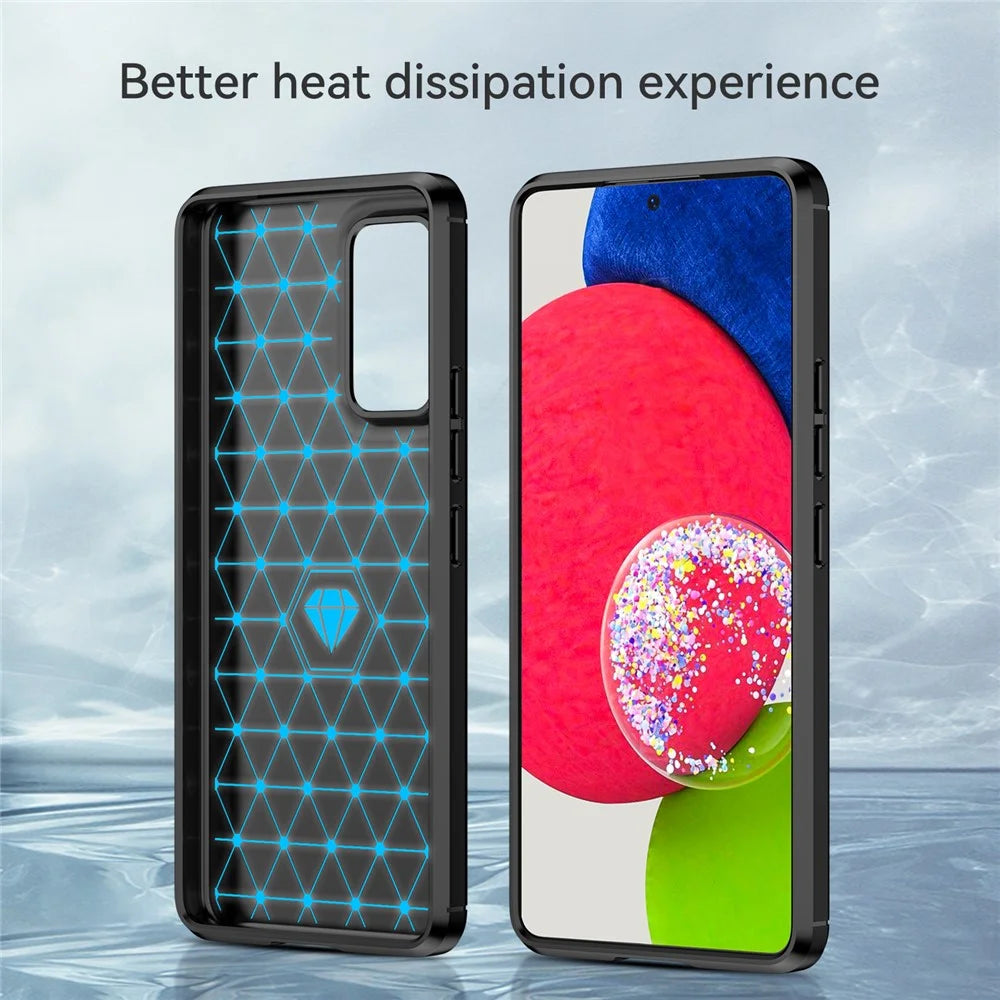 1.8mm Carbon Fiber Texture TPU Case Air Bag Design Brushed Surface Phone Protective Cover for Samsung Galaxy A53 5G - Black - 4