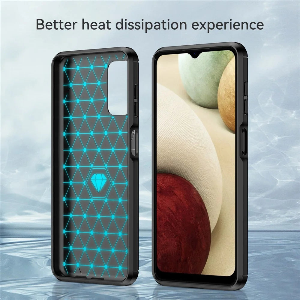 For Samsung Galaxy A13 4G / 5G / A04s 4G (164.7mm) Carbon Fiber Texture TPU Case Brushed Surface Phone Protective Cover - Black - 4
