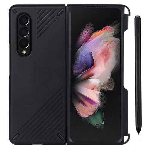 Anti-scratch Hard PC Folding Phone Case with Stylus Pen Slot for Samsung Galaxy Z Fold3 5G - 1
