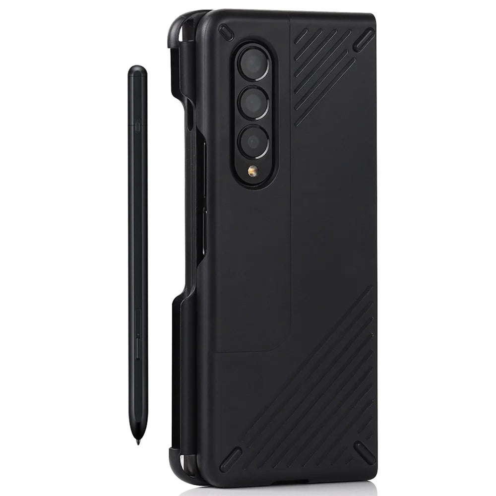 Anti-scratch Hard PC Folding Phone Case with Stylus Pen Slot for Samsung Galaxy Z Fold3 5G - 3