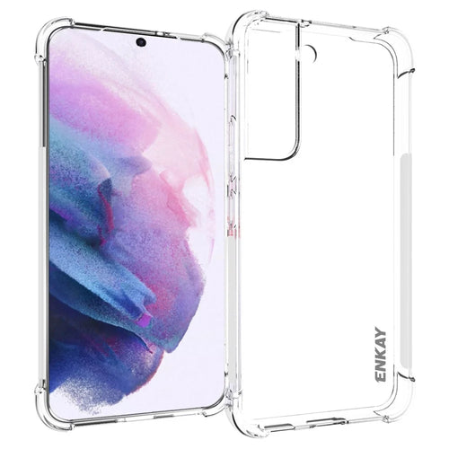 ENKAY HAT PRINCE Anti-slip Strip Crystal Clear Thickened Corners Mobile Phone TPU Case Shell for Samsung Galaxy S22 5G - 1