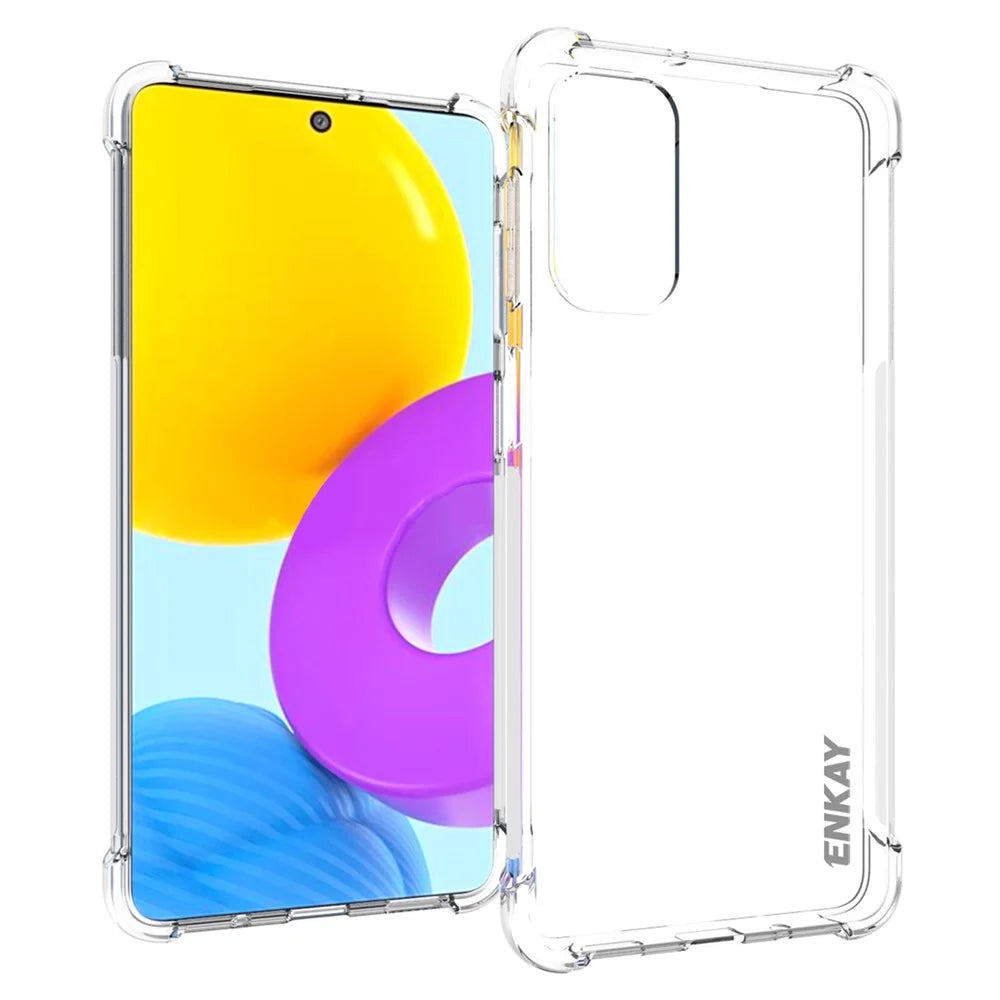 ENKAY HAT PRINCE Shockproof Thickened Corners Anti-slip Edge Transparent TPU Phone Case Shell for Samsung Galaxy M52 5G - 1