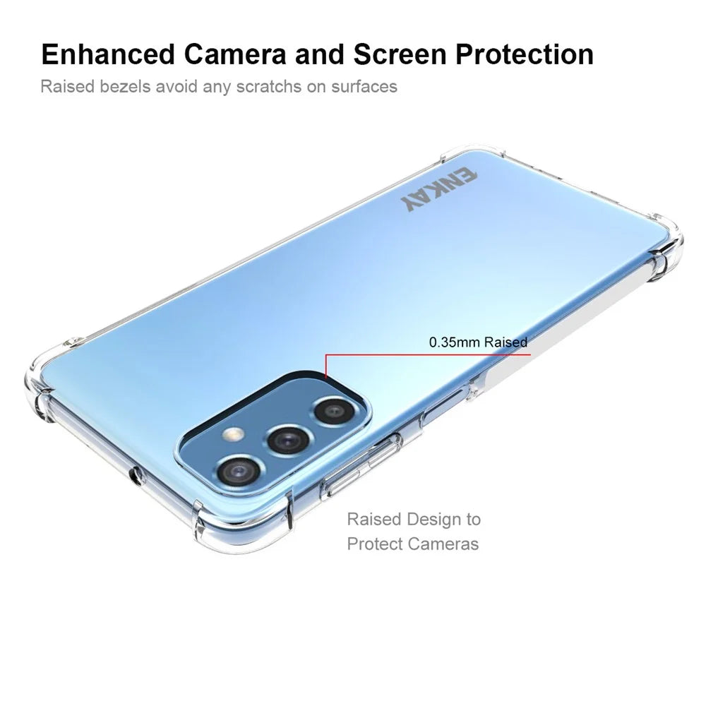 ENKAY HAT PRINCE Shockproof Thickened Corners Anti-slip Edge Transparent TPU Phone Case Shell for Samsung Galaxy M52 5G - 3