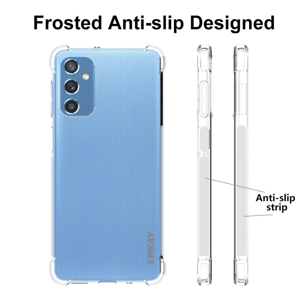 ENKAY HAT PRINCE Shockproof Thickened Corners Anti-slip Edge Transparent TPU Phone Case Shell for Samsung Galaxy M52 5G - 4