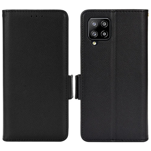 Litchi Texture PU Leather Protective Cover All-round Shockproof Stand Wallet Phone Case for Samsung Galaxy A42 5G/M42 5G - Black - 1