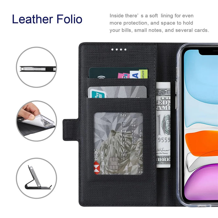 VILI K Series Magnetic Closure Drop-proof Stand Wallet Leather Mobile Phone Case Shell for Samsung Galaxy S22 Ultra 5G - Black - 3