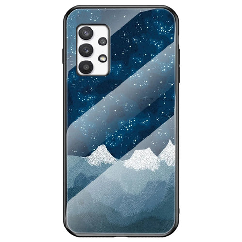Starry Sky Pattern Tempered Glass + PC + TPU Protective Phone Case Cover for Samsung Galaxy A33 5G - Scattering Starry Sky - 1