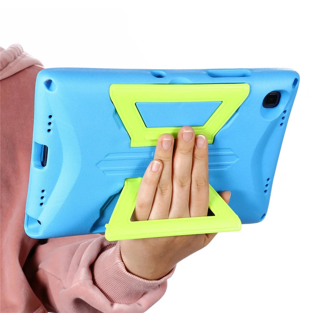 Hard EVA + PC Kickstand Cover with Shoulder Strap for Samsung Galaxy Tab A7 10.4 (2022) / (2020) - Blue / Green - 4