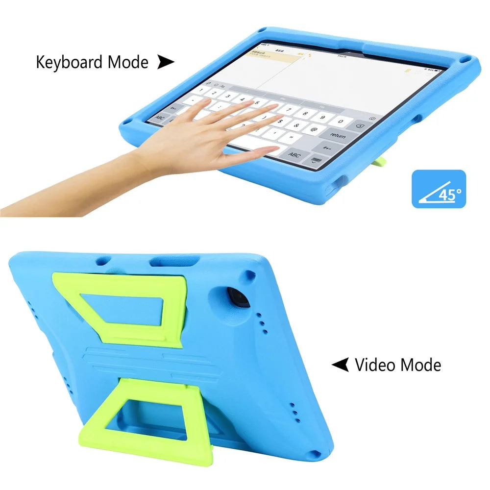 Hard EVA + PC Kickstand Cover with Shoulder Strap for Samsung Galaxy Tab A7 10.4 (2022) / (2020) - Blue / Green - 5