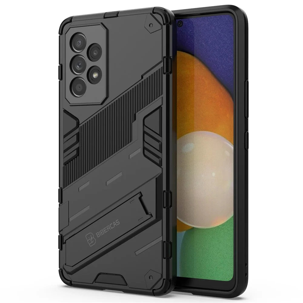 Well-protected Anti-drop Hands-free Kickstand Design TPU + PC Hybrid Phone Case Cover for Samsung Galaxy A53 5G - Black - 2