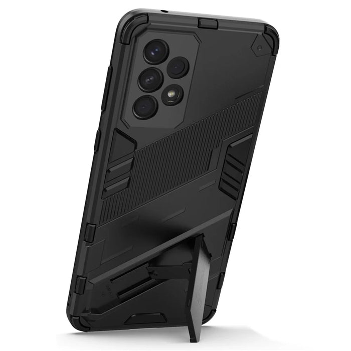 Shockproof Kickstand Phone Case TPU + PC Hybrid Cover for Samsung Galaxy A33 5G - Black - 3