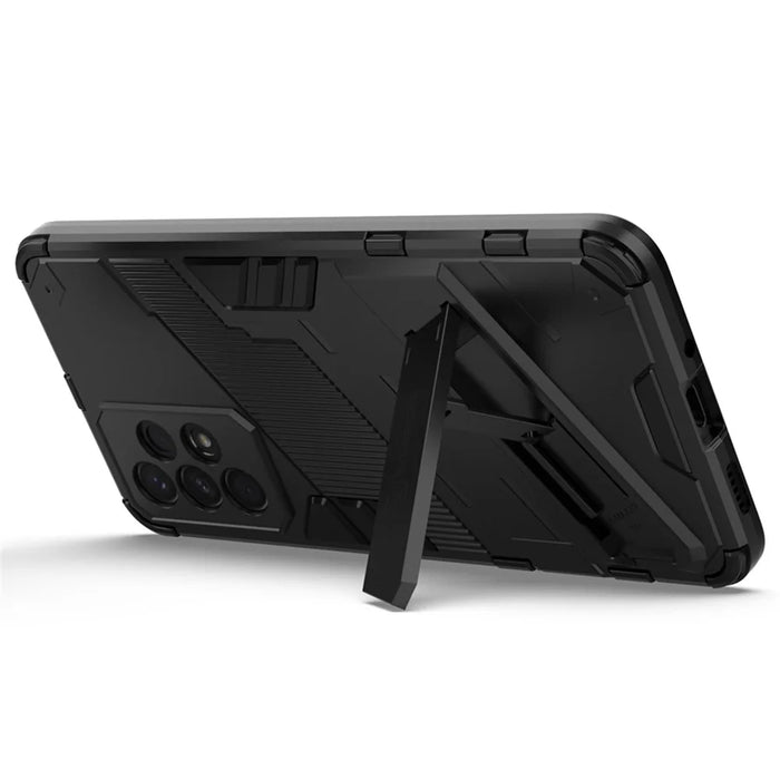 Shockproof Kickstand Phone Case TPU + PC Hybrid Cover for Samsung Galaxy A33 5G - Black - 4