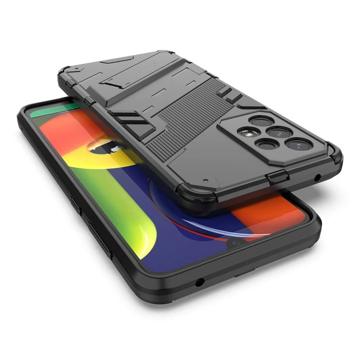 Shockproof Kickstand Phone Case TPU + PC Hybrid Cover for Samsung Galaxy A33 5G - Black - 6