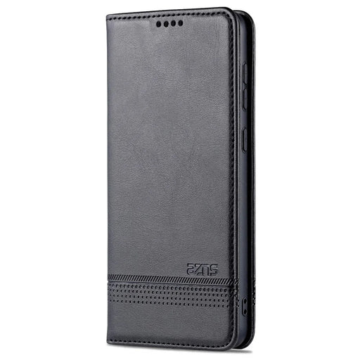AZNS Phone Bag Case Strong Magnetic Auto-absorbed Cover PU Leather Stand Wallet Smartphone Case for Samsung Galaxy A33 5G - Black - 2
