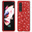 Glitter Sequins TPU Frame + PC Back Cover Electroplating Protective Phone Case for Samsung Galaxy Z Fold3 5G - Red - 1